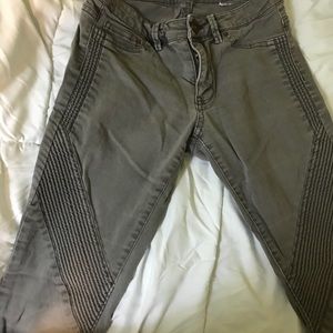 Gray moto jeans